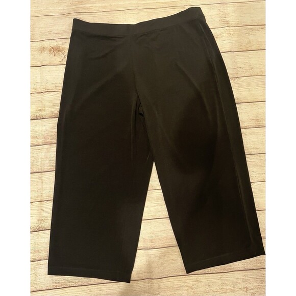 Susan Graver Pants - Susan Graver Essentials QVC Black Pull-On Straight Leg Pants Size Large Petite